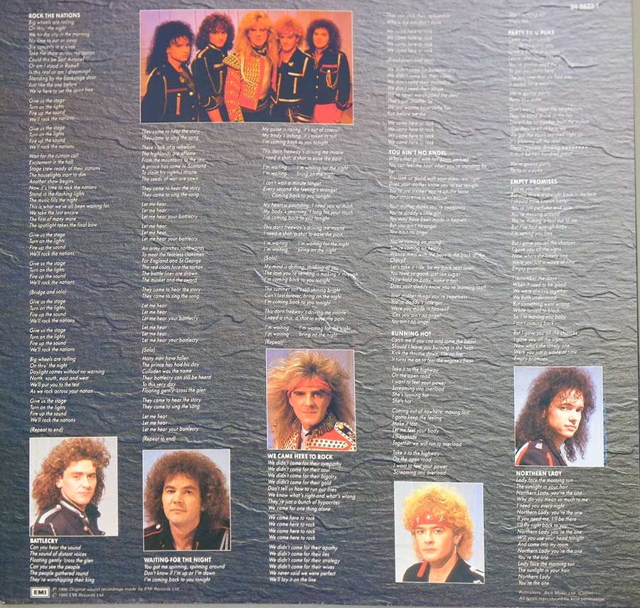 Photo Two of the original custom inner sleeve  SAXON -  Rock The Nations