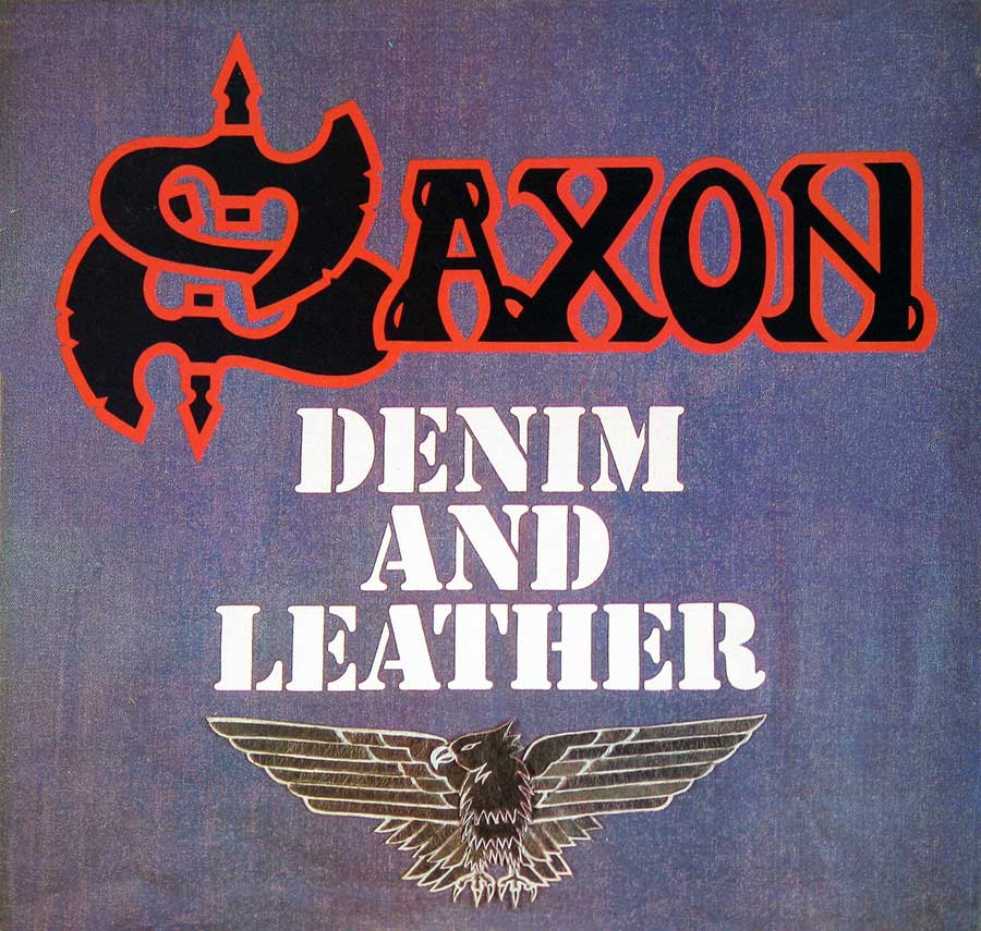 SAXON - Denim and Leather French Release 12" VINYL LP ALBUM
 front cover https://vinyl-records.nl