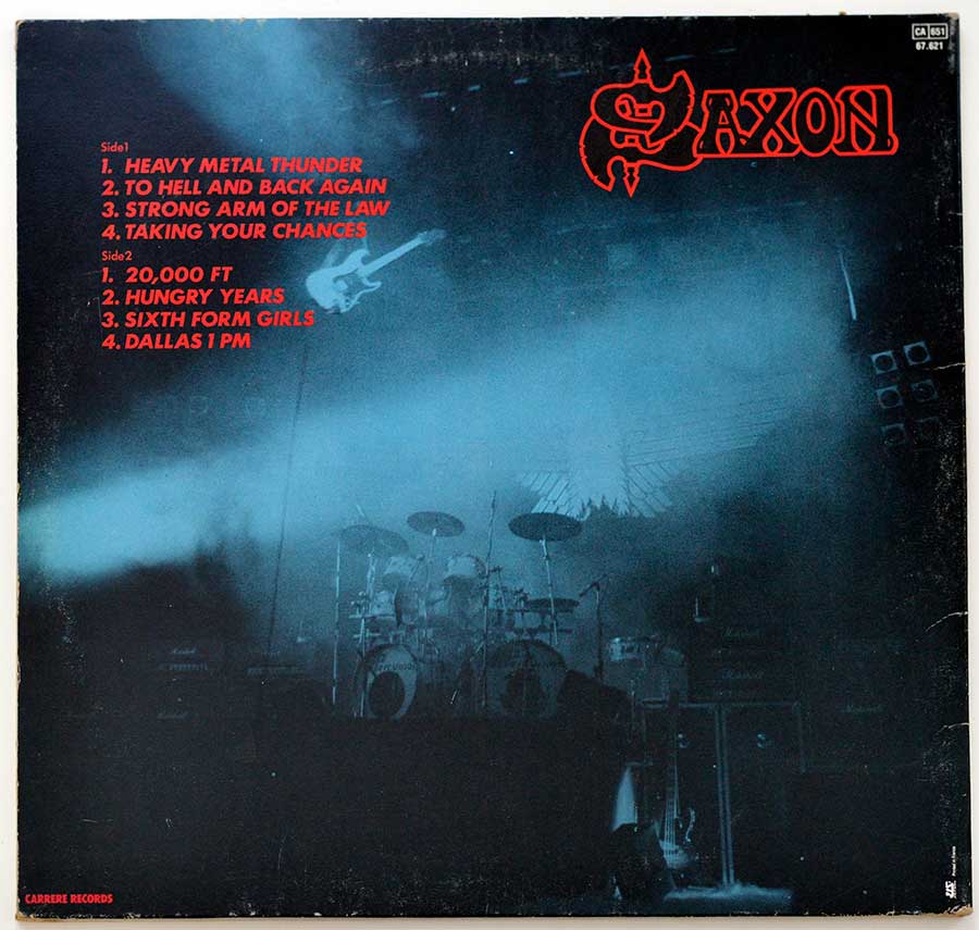 Photo of album back cover SAXON - Strong Arm of the Law ( French Release ) 