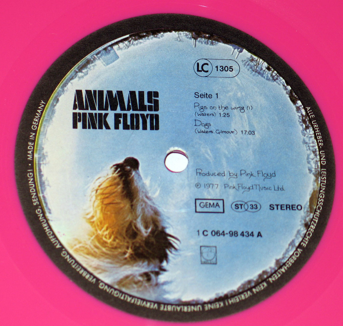 High Resolution Photo #7 PINK FLOYD Animals Pink Vinyl Germany 