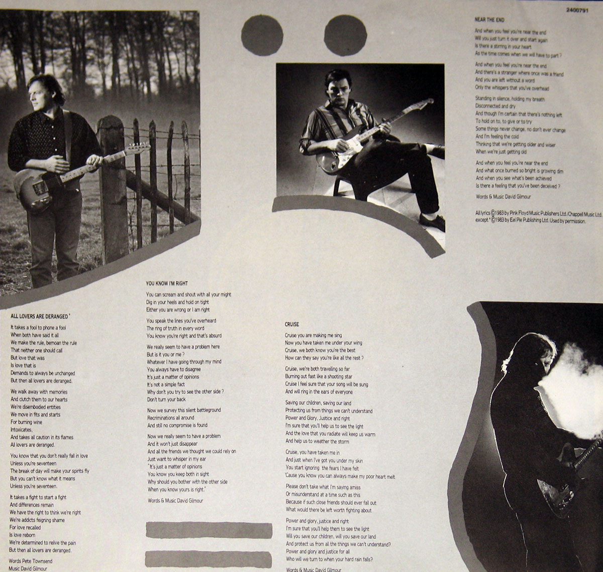 PINK FLOYD S DAVID GILMOUR ABOUT FACE Vinyl Record Gallery