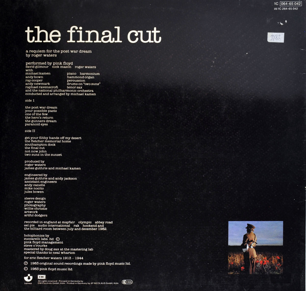 PINK FLOYD Final Cut 12 Vinyl LP Album Vinyl Album Cover Gallery &  Information #vinylrecords