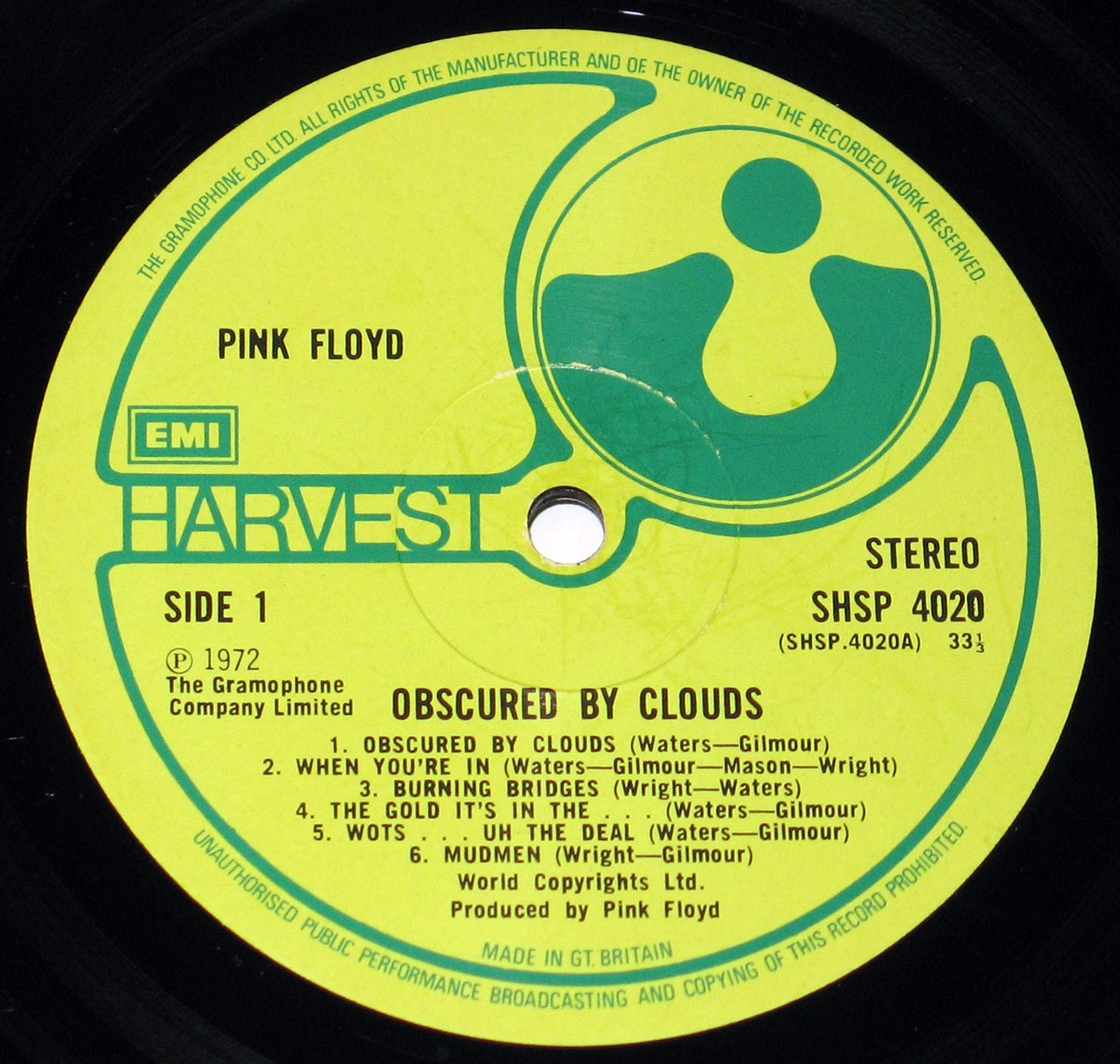 PINK FLOYD Obscured by Clouds UK Pressing Album Cover Gallery & 12 