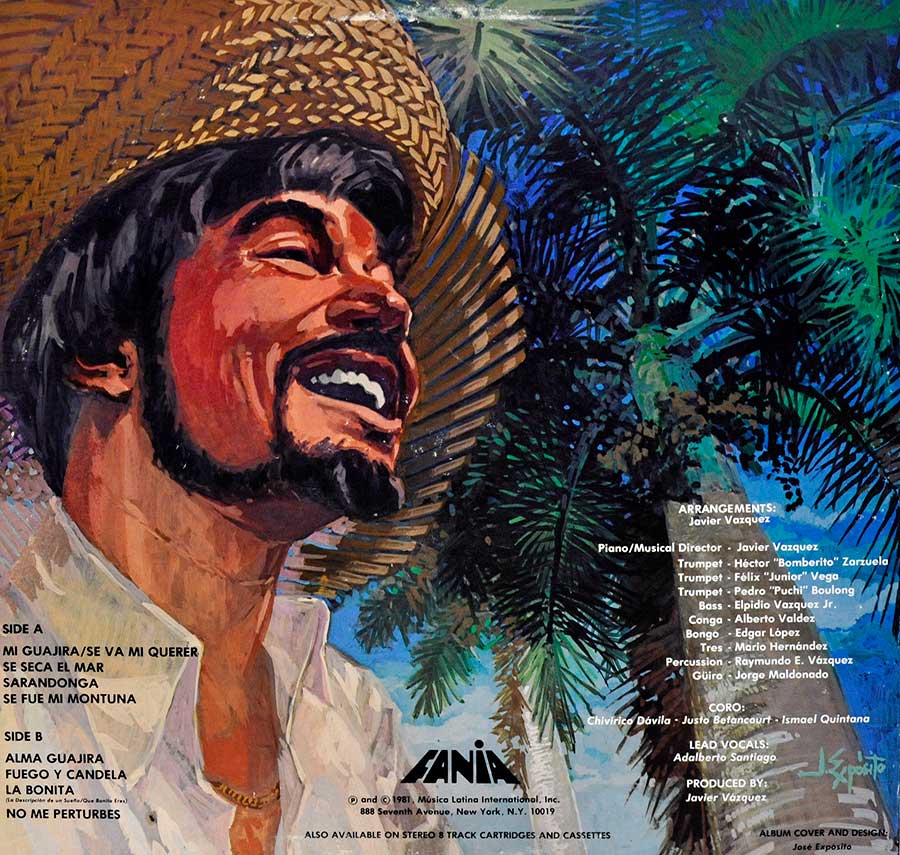 Photo of album back cover ADALBERTO SANTIAGO - S/T Self-Titled 