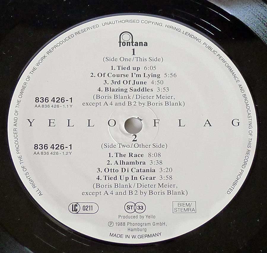 Front Cover Photo Of YELLO - Flag 