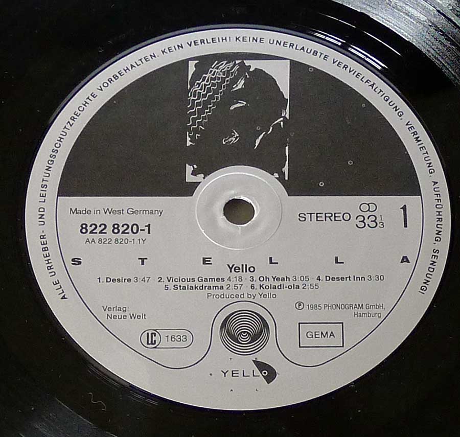 "Stella" Record Label Details: Vertigo 822 820-1, LC 1633 ℗ 1985 Phonogram Hamburg Sound Copyright 