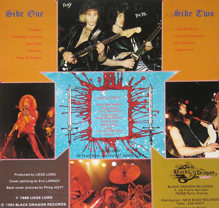 LIEGE LORD - Freedom's Rise Black Dragon Records 12" Vinyl LP Album back cover