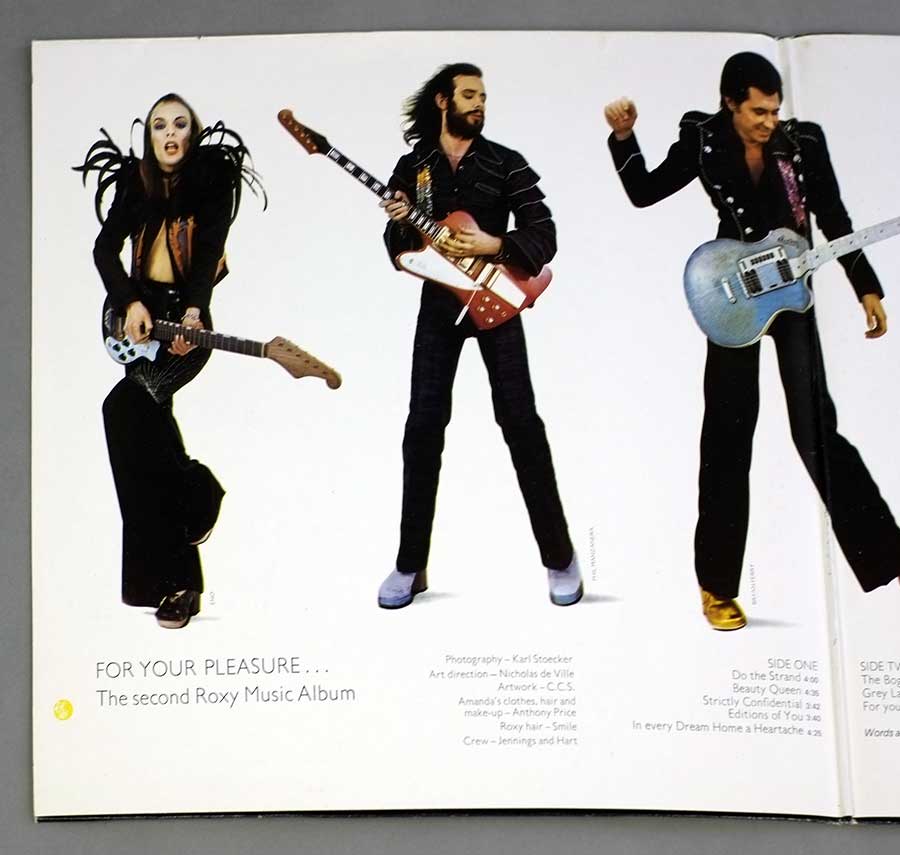 ROXY MUSIC For Your Pleasure Gatefold 12" LP Vinyl Album inner gatefold cover