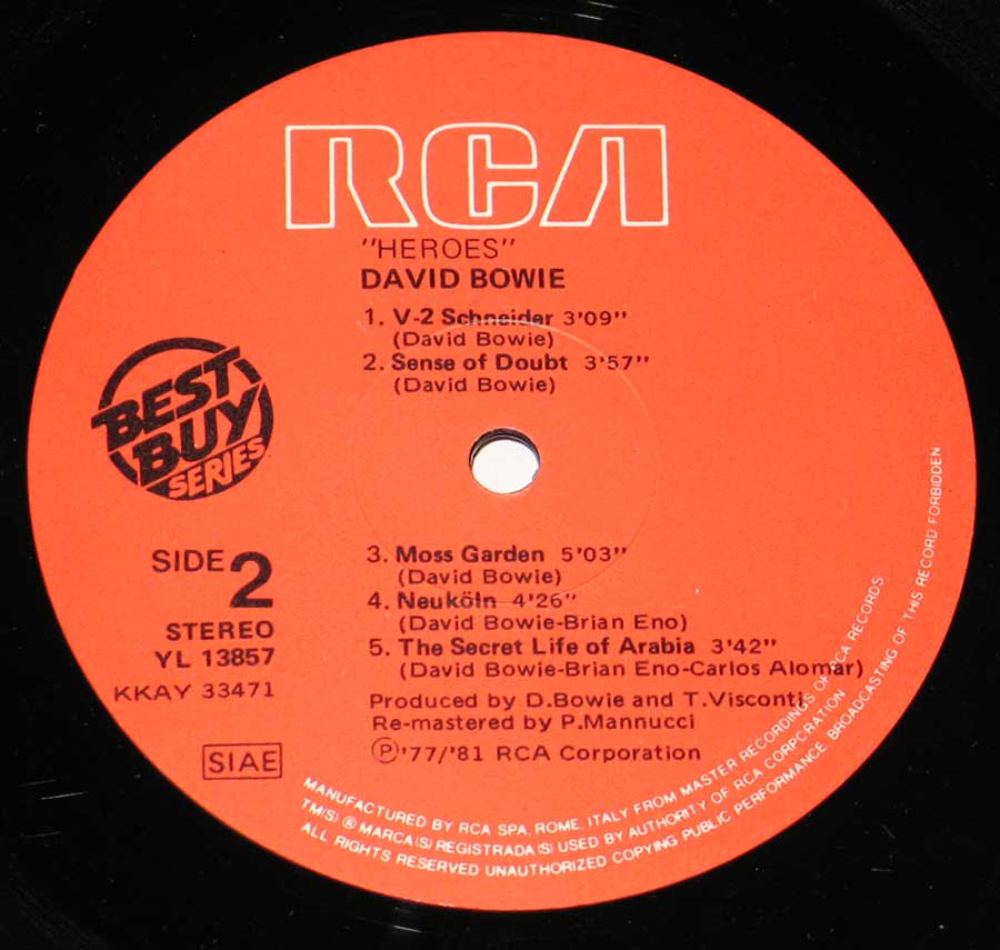 Red Colour RCA YL 13857 Record Label Details: Best Buy Series ℗ '77/'81 RCA Corporation Sound Copyright 