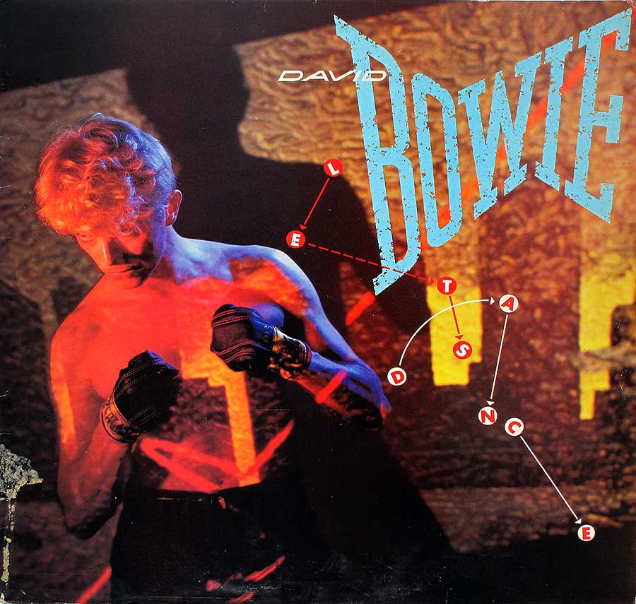 Front Cover Photo Of DAVID BOWIE - Let's Dance Lyrics Sleeve 12" Vinyl LP Album