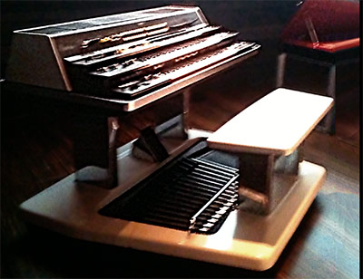 Yamaha GX-1 synthesizer used by Keith Emerson during the recording of Emerson, Lake & Palmer's 'Works' album, a massive analog polyphonic keyboard weighing over 300 kg and costing as much as a house in the 1970s.