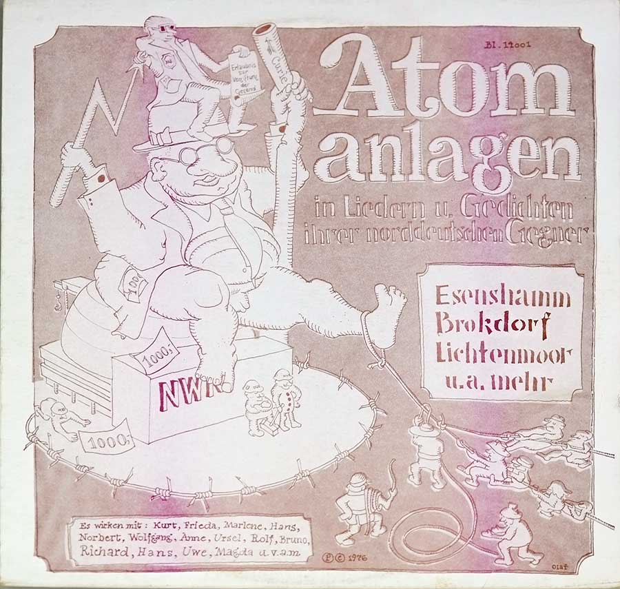 High Quality Photo of Album Front Cover  "ATOMANLAGEN - in Liedern und Gedichten ihrer Norddeutscher gegner"