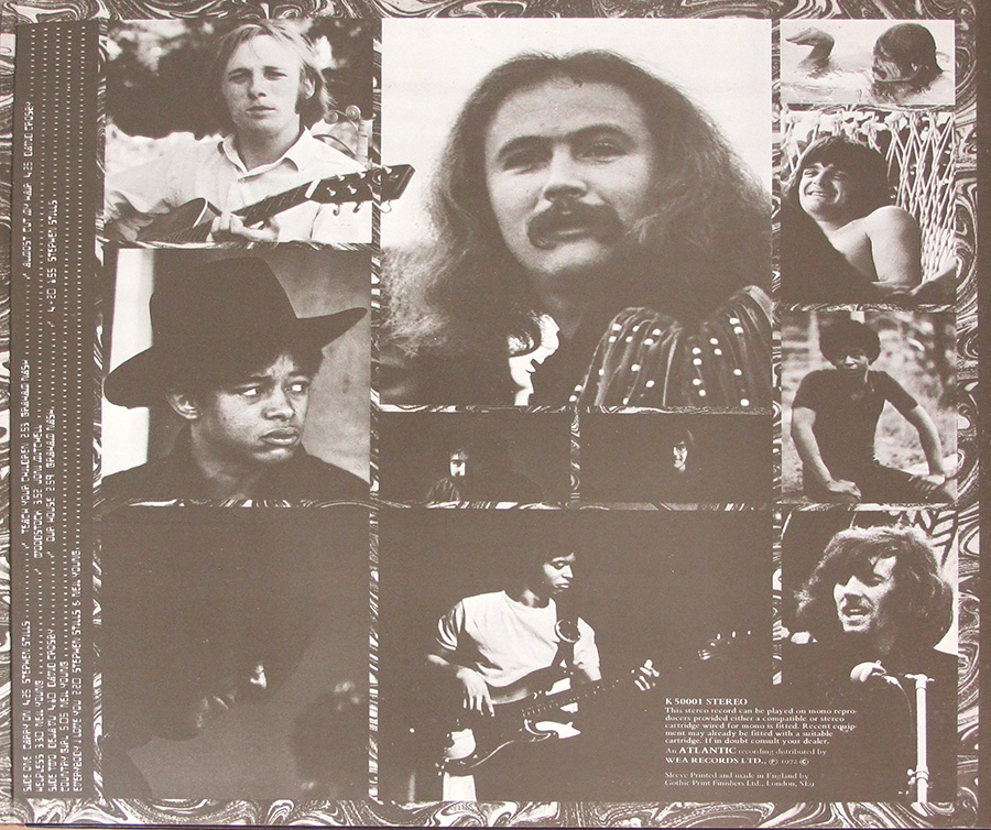 Photo Two of the original custom inner sleeve  CROSBY STILLS NASH YOUNG - Deja Vu UK Gatefold 12" Vinyl LP Album