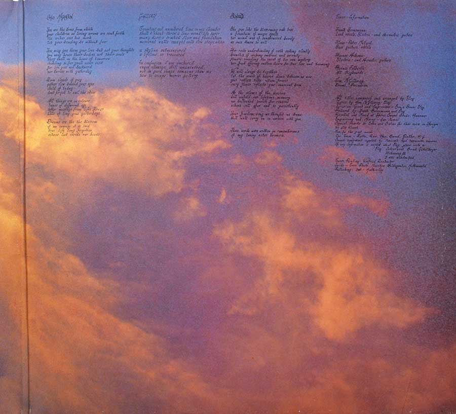 Photo of the right page inside cover ELOY - Colours ( Gatefold, Netherlands ) 