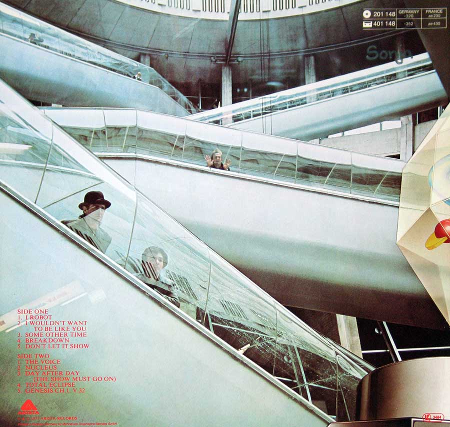 Photo of album back cover ALAN PARSONS PROJECT - I Robot ( German Release )