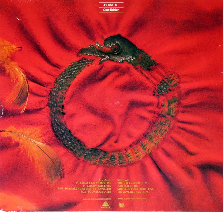 Photo of album back cover ALAN PARSONS PROJECT - Vulture Culture ( Club Edition )