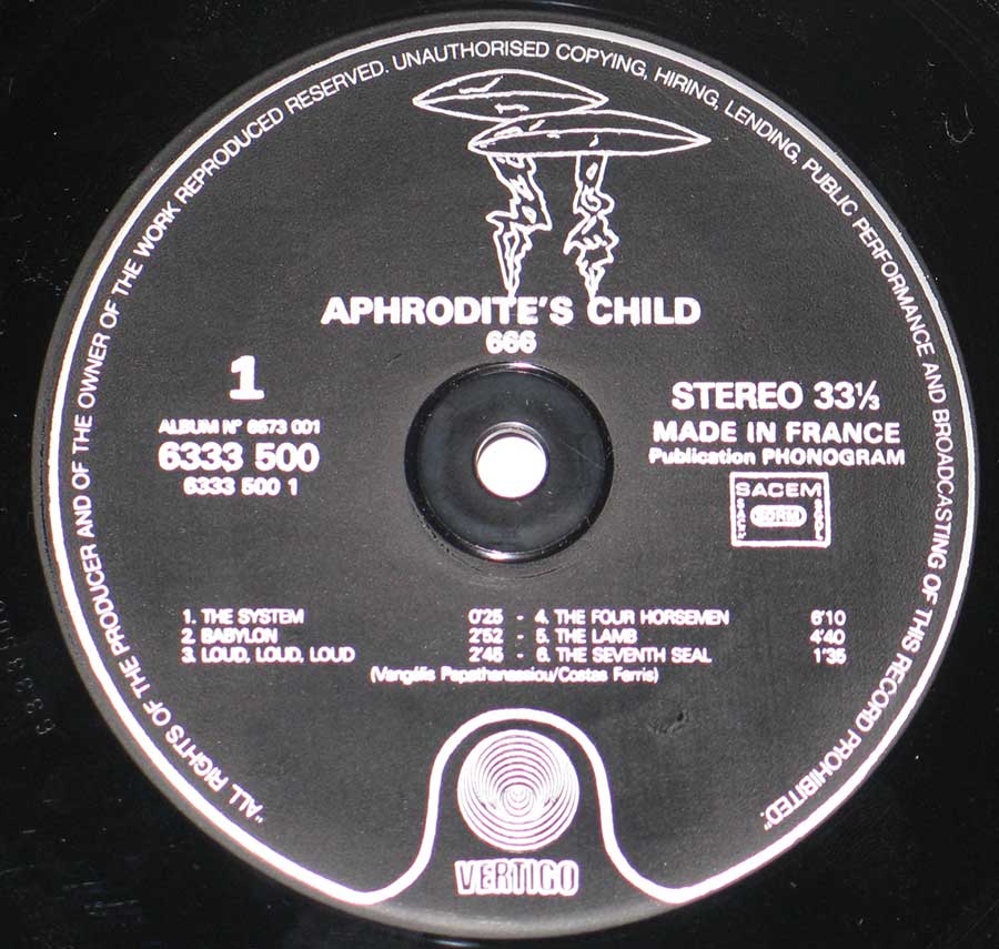 Photo of Aphrodite's Child - 666 Record Label  