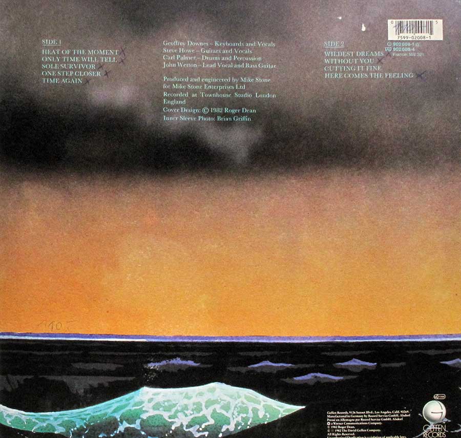 Back Cover of the Asia album