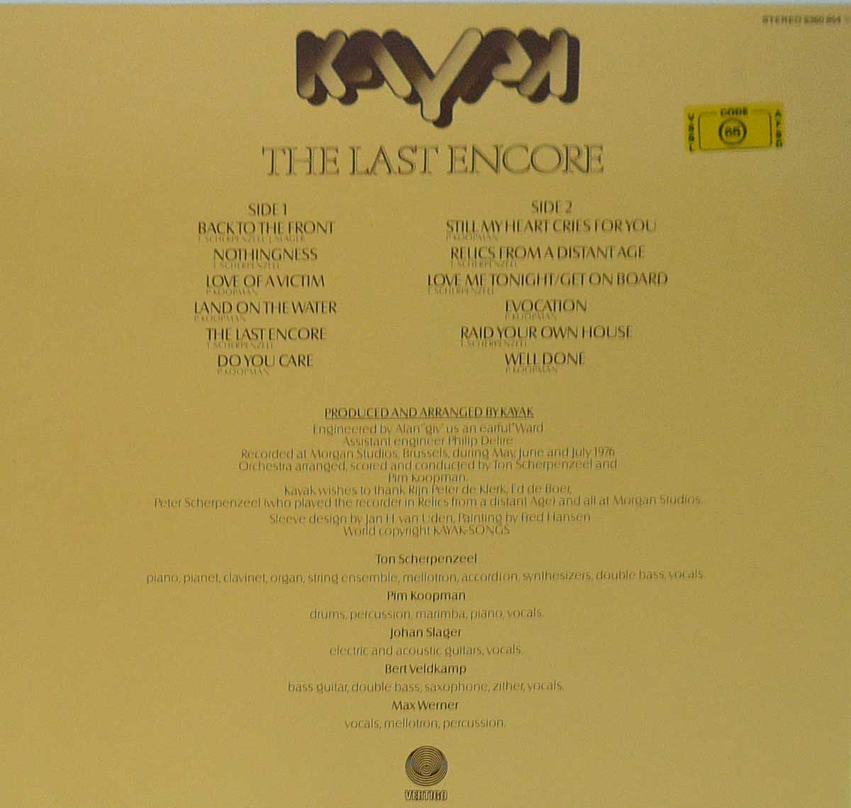 Photo of "The Last Encore" Album's Back Cover   
