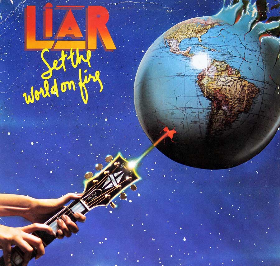 LIAR - Set The World on Fire 12" VINYL LP ALBUM front cover https://vinyl-records.nl