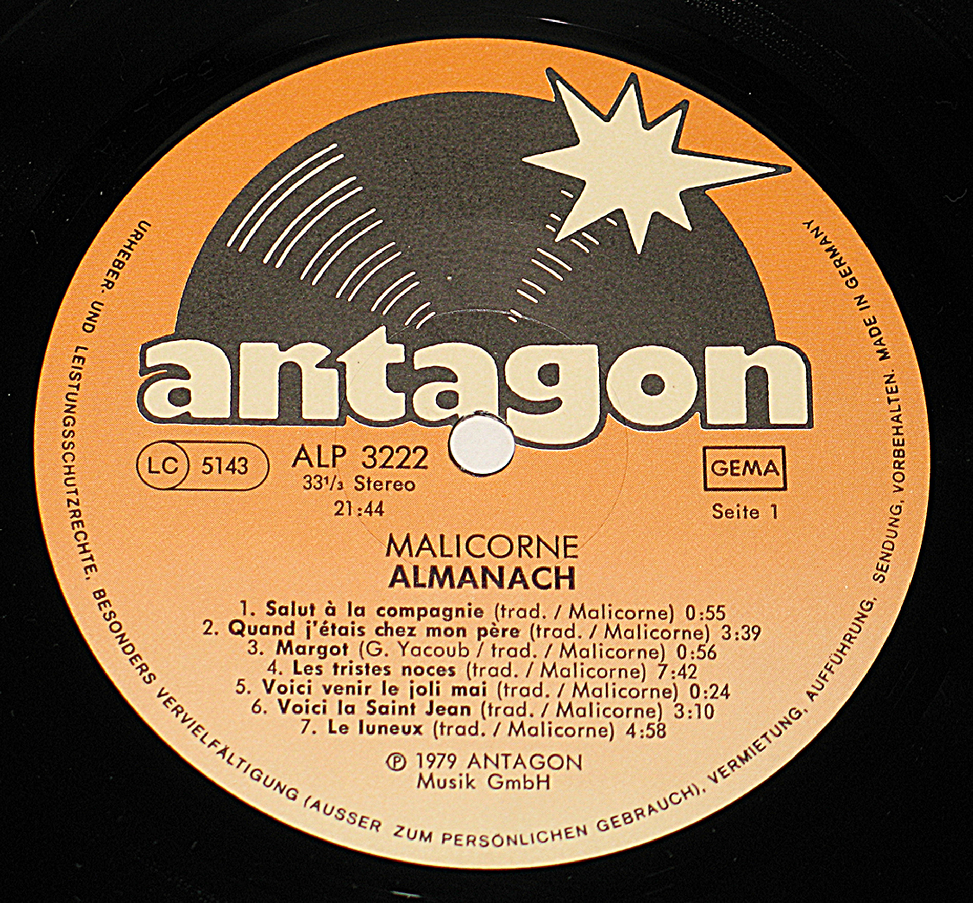 MALICORNE ALMANACH 12" Vinyl LP
