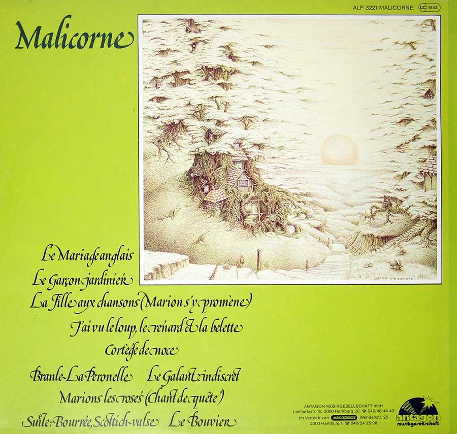 MALICORNE 2 Le Marriage Anglais 12" Vinyl LP Album back cover