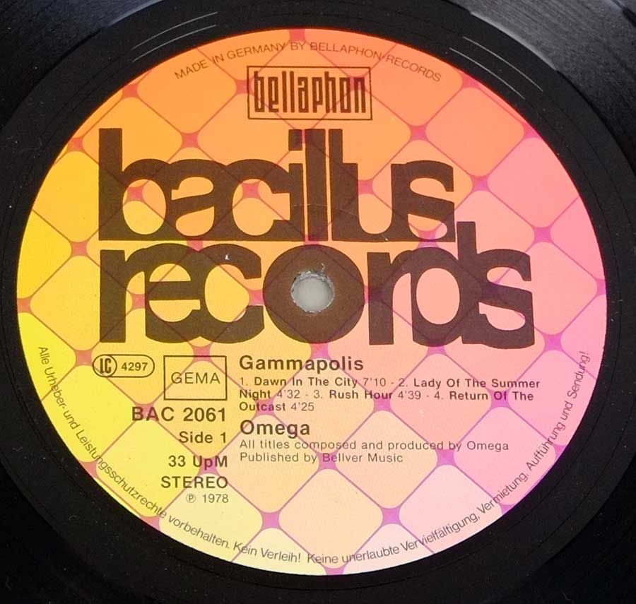 "Gammapolis" Record Label Details: Bacilus Records BAC 2061 ℗ 1978 Sound Copyright 