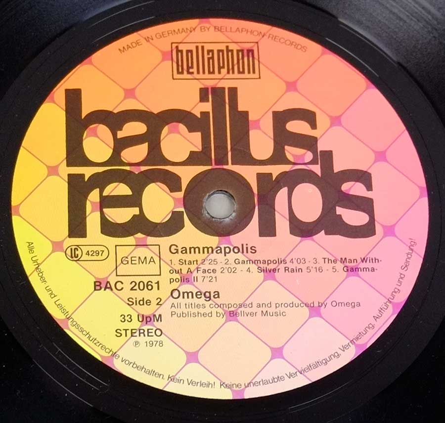 Record Label Details: Bacilus Records BAC 2061 ℗ 1978 Sound Copyright 