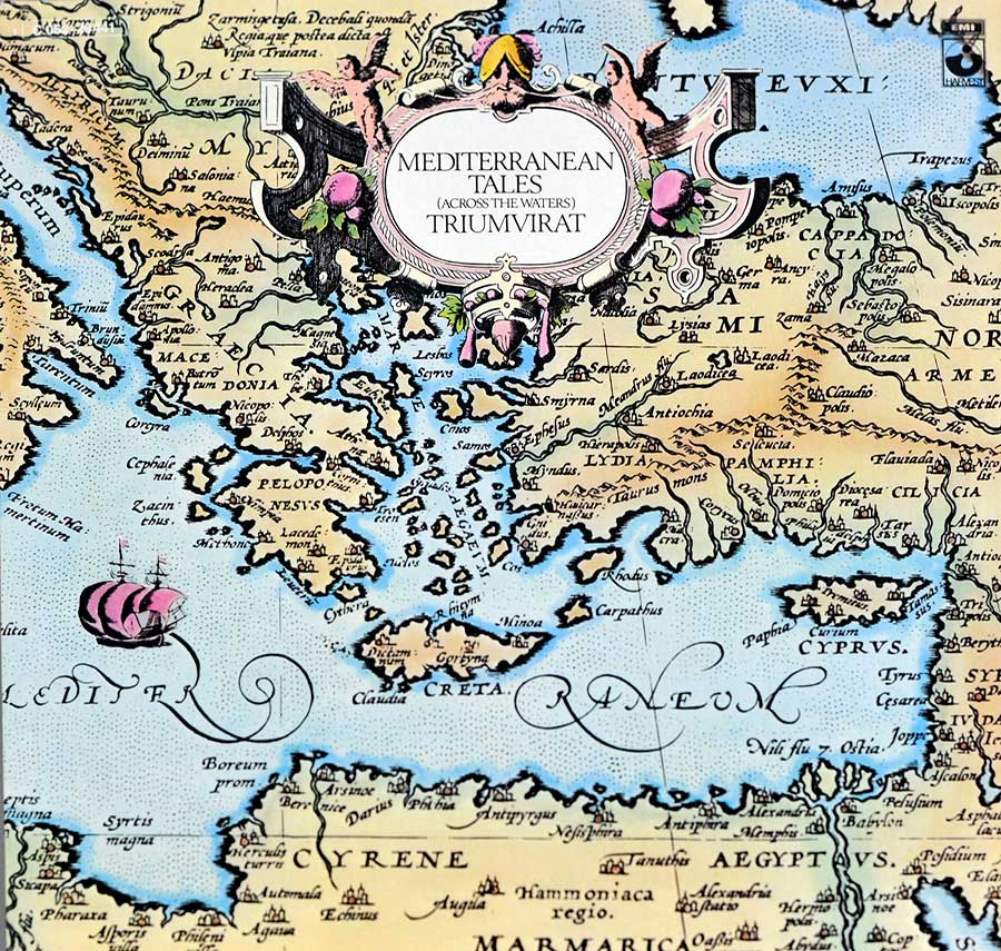 Front Cover Photo Of TRIUMVIRAT - Mediterranean Tales Across The Waters 12" Vinyl LP Album