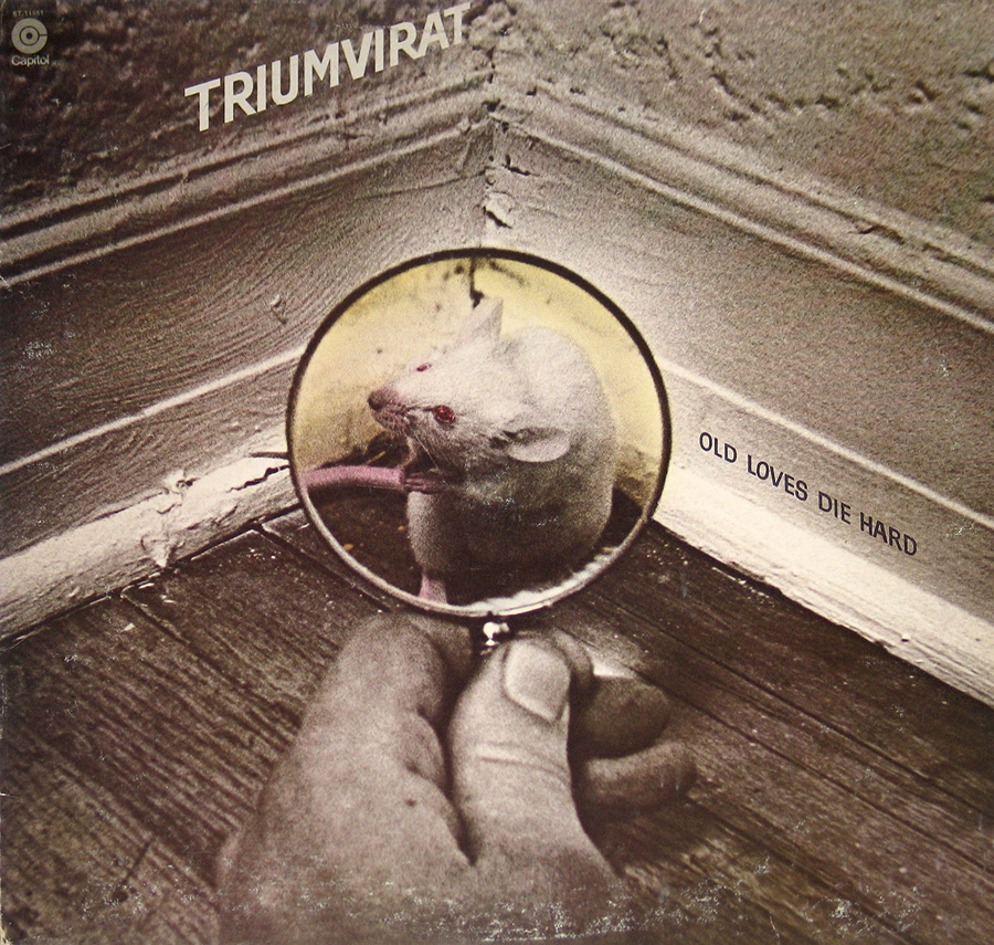 Front Cover Photo Of TRIUMVIRAT - Old Loves Dies Hard Rat Cover 12" VINYL LP ALBUM