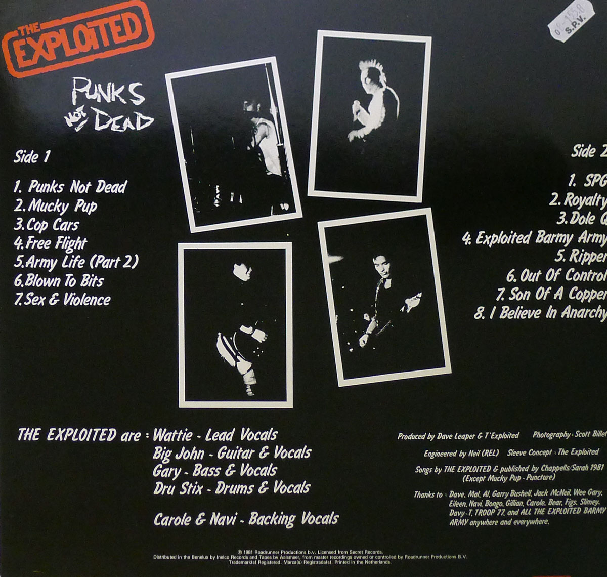 THE EXPLOITED Punk's not Dead UK Punk Album Gallery & Information