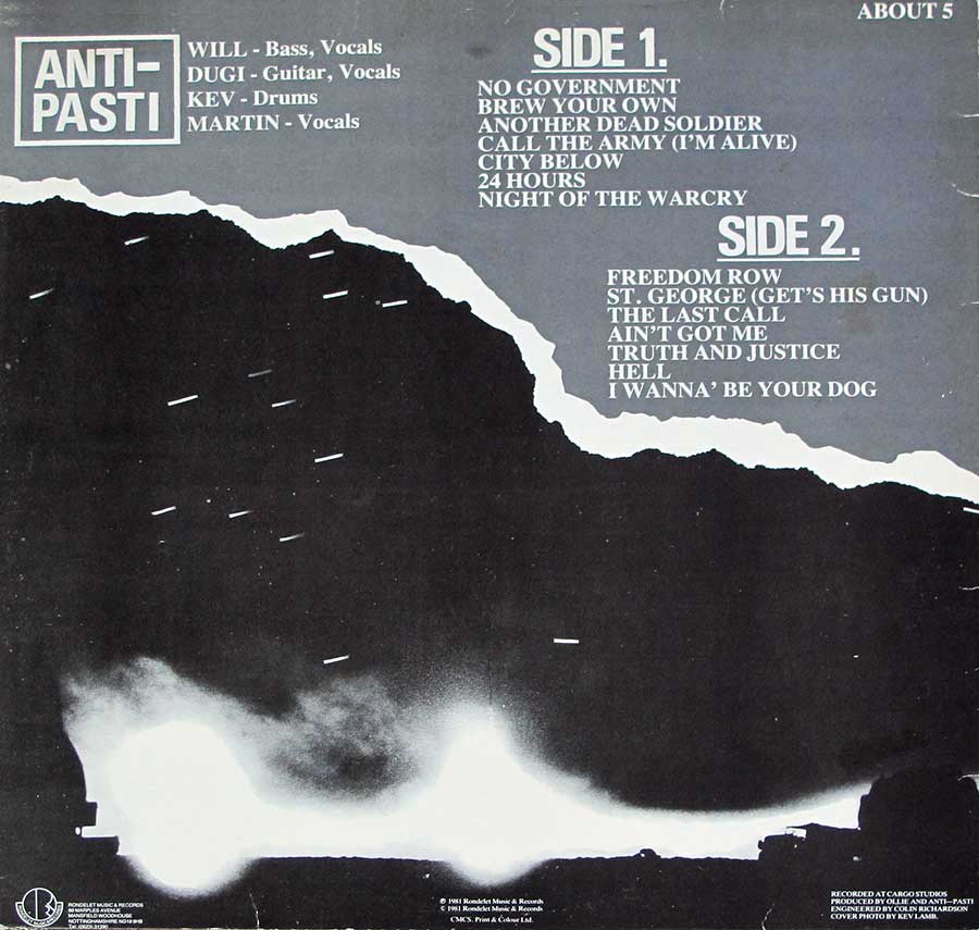 Photo of album back cover ANTI-PASTI - The Last Call
