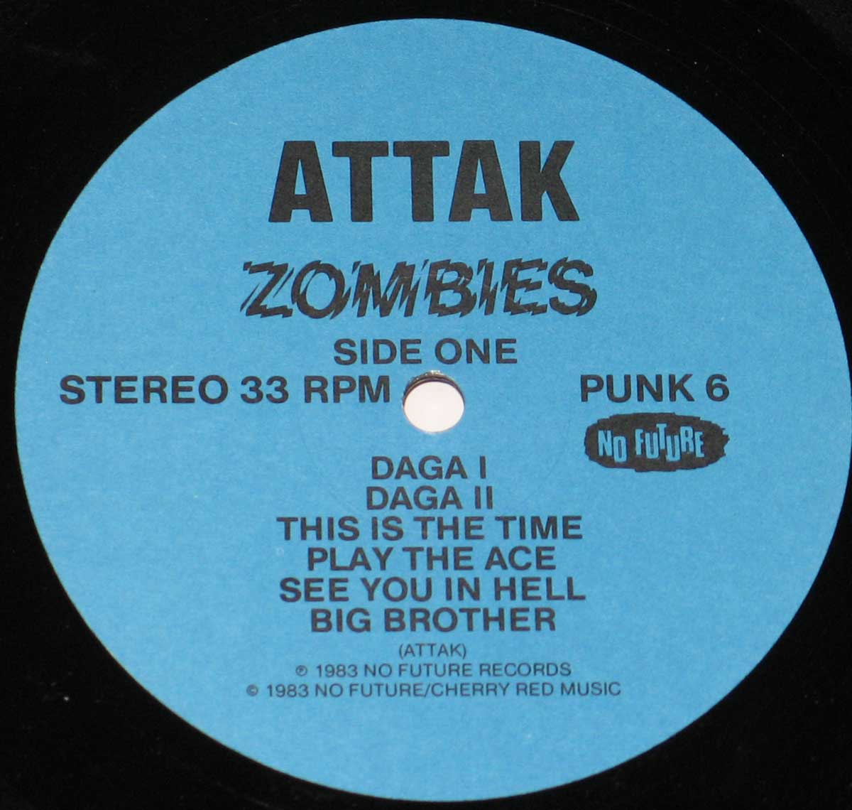Enlarged High Resolution Photo of the Record's label ATTAK - Zombies https://vinyl-records.nl