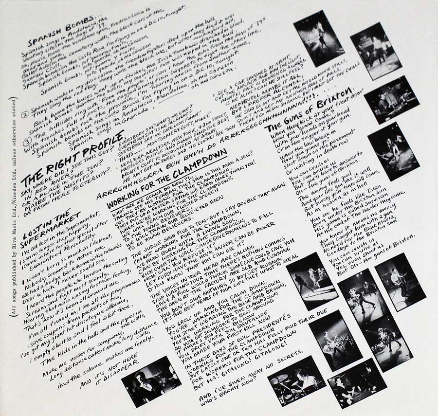 THE CLASH - London Calling Gatefold Cover 12" Vinyl 2LP Album custom inner sleeve