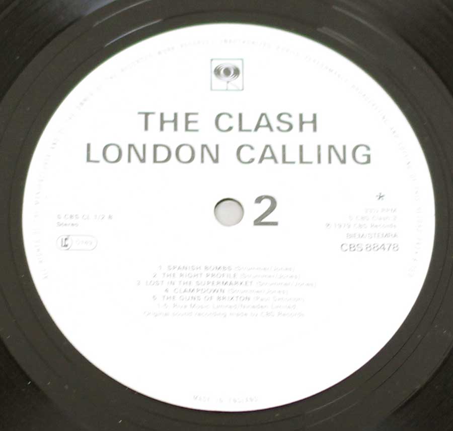 Side Two Close up of record's label THE CLASH - London Calling Gatefold Cover 12" Vinyl 2LP Album