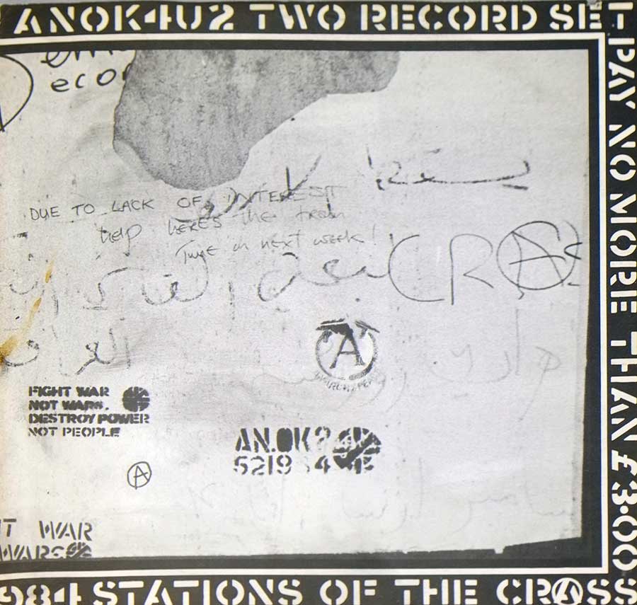 Photo of album back cover CRASS - Stations Of The Crass 12" 2LP VINYL Album
