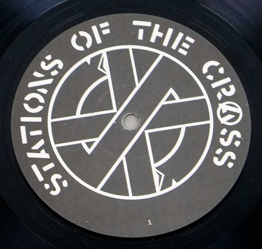 Close up of record's label CRASS - Stations Of The Crass 12" 2LP VINYL Album
 Side Two