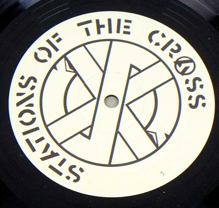 Close up of record's label CRASS - Stations Of The Crass 12" 2LP VINYL Album
 Side Four