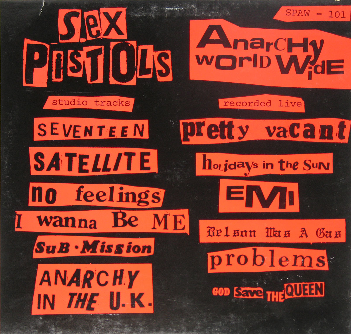 SEX PISTOLS Anarchy Worldwide PUNK English Album Cover Gallery & 12