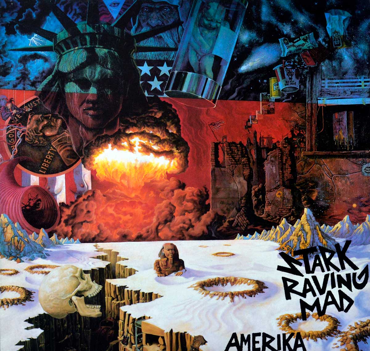 Album Front Cover Photo of STARK RAVING MAD - Amerika 12" LP 