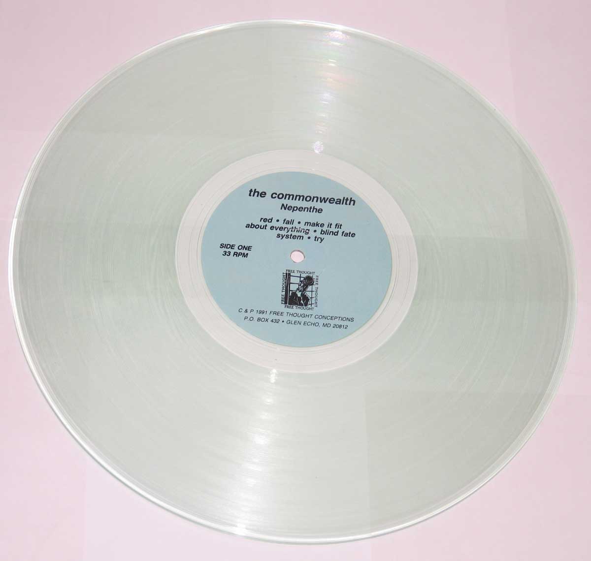 Photo of "Nepenthe" 12" Transparent LP Record 