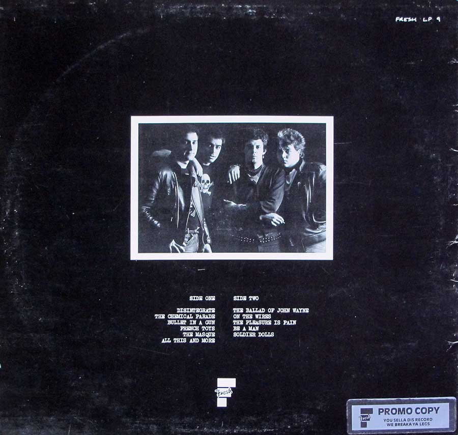 Photo of album back cover THE DARK - Chemical Warfare + LYRICS SHEET FRESH 12" LP Vinyl Album