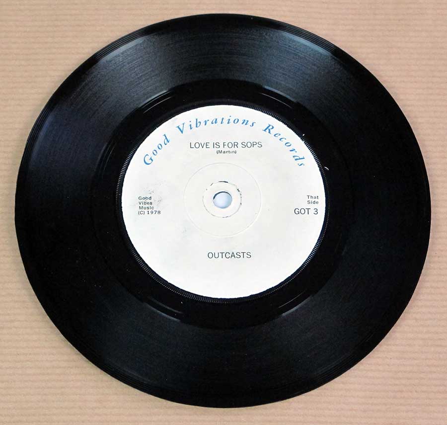Photo of Side Two of THE OUTCASTS - Justa Nother Teenage Rebel / Love Is For Sops Punk GOT 3 FOC 7" PS Single Vinyl 