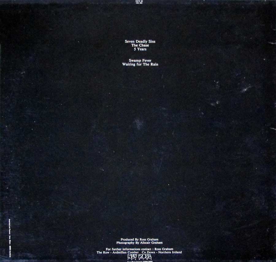 OUTCASTS - Seven Deadly Sins 12" LP VINYL ALBUM back cover
