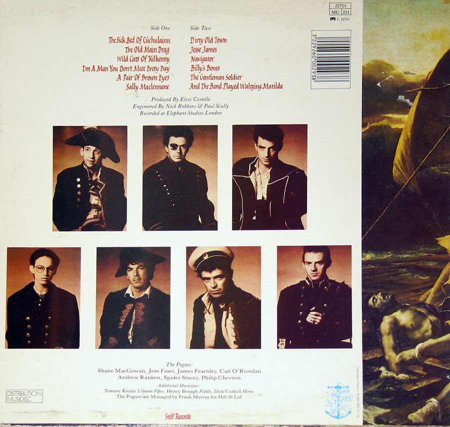 Photo of album back cover THE POGUES - Rum, Sodomy & The Lash 12" Vinyl LP Album