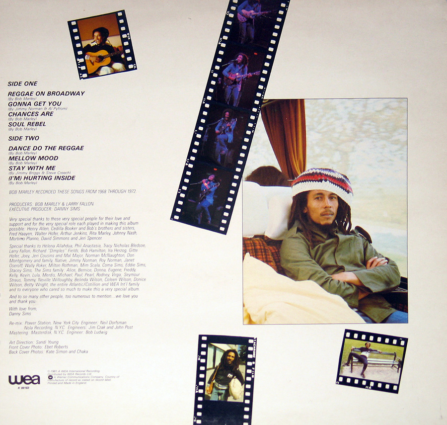 Photo of album back cover BOB MARLEY - Chances Are 12" Vinyl LP Album