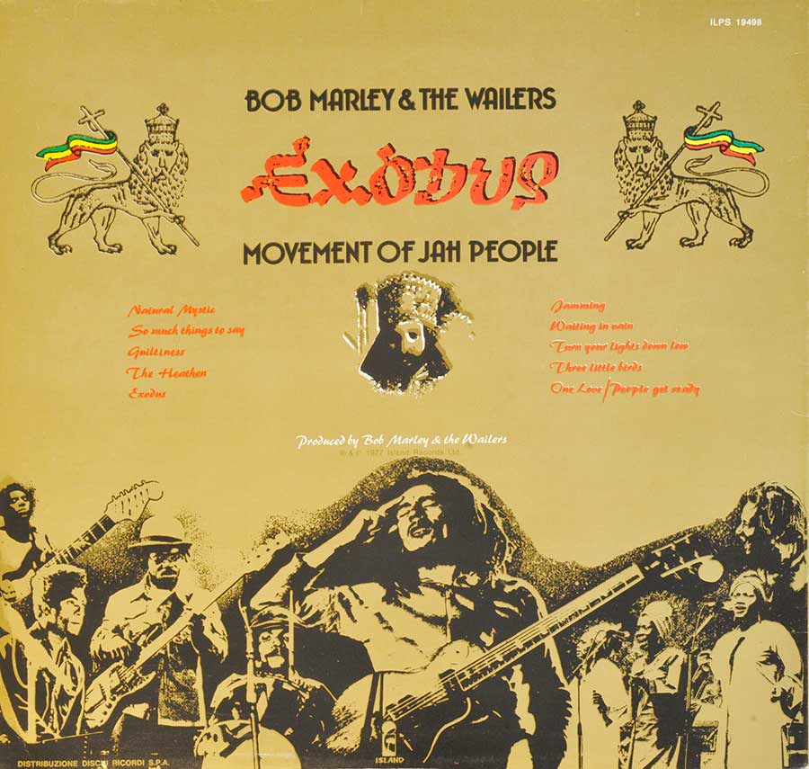 BOB MARLEY & THE WAILERS - Exodus Italian Release 12" Vinyl LP Album back cover