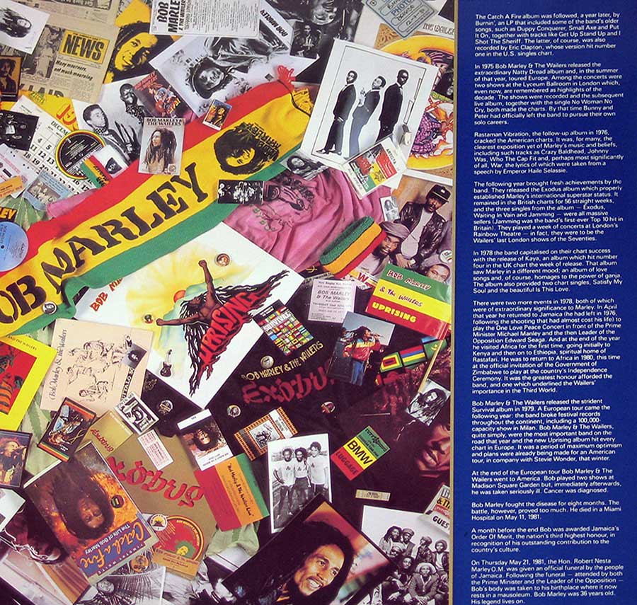 Legend Best Of Bob Marley And The Wailers ( EEC Release ) 12" Vinyl LP Album
 inner gatefold cover