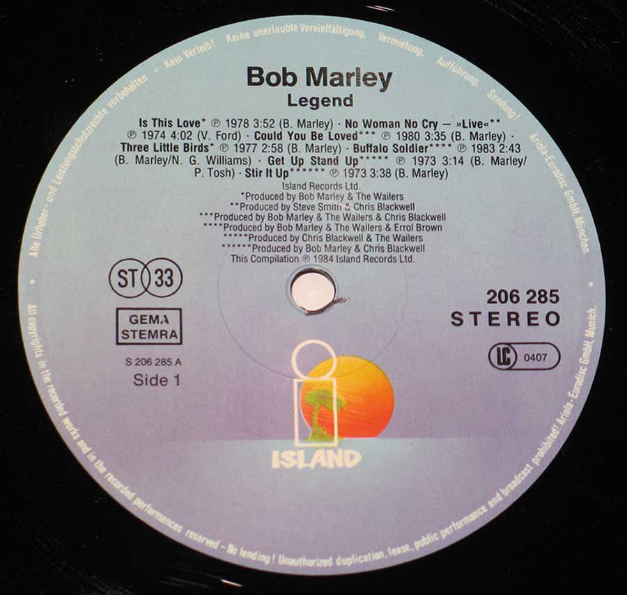 Bob Marley Legend The Best of Bob Marley & The Wailers album cover