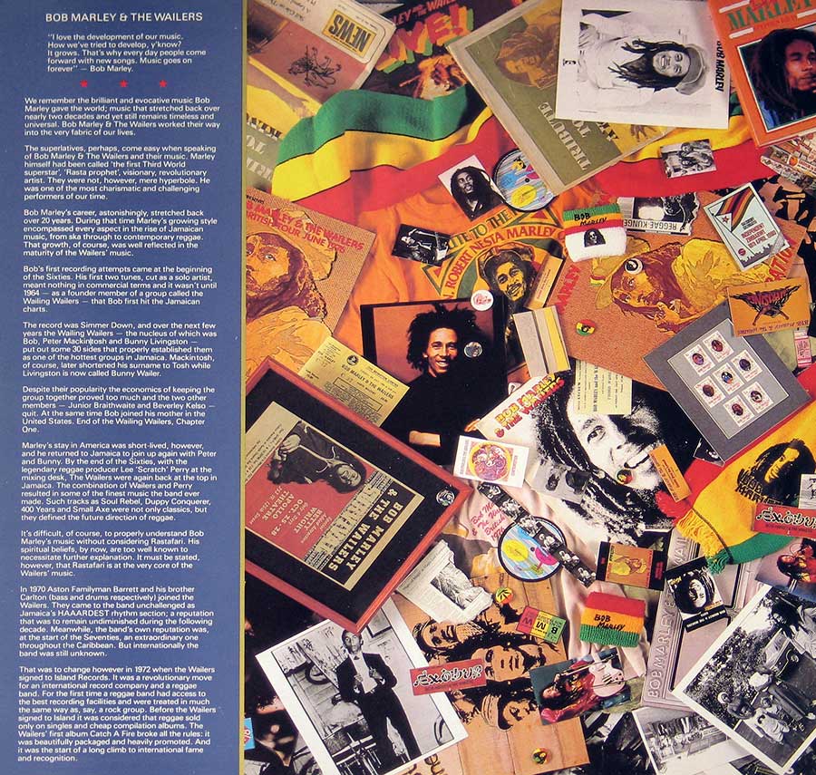 BOB MARLEY & THE WAILERS - Legend The Best Of Bob Marley 12" Vinyl LP Album inner gatefold cover